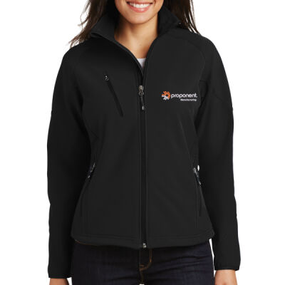 (Embroidered) Proponent Manufacturing Ladies Textured Soft Shell Jacket Thumbnail