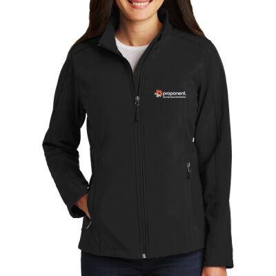 (Embroidered) Proponent Warranty and Repair Administration Ladies Core Soft Shell Jacket Thumbnail
