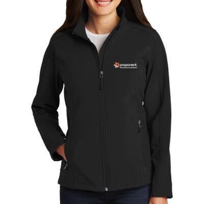(Embroidered) Proponent Warranty and Repair Administration Ladies Core Soft Shell Jacket Thumbnail