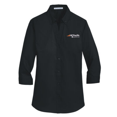 (Embroidered) HC Pacific Port Authority® Ladies 3/4-Sleeve SuperPro™ Twill Shirt Thumbnail